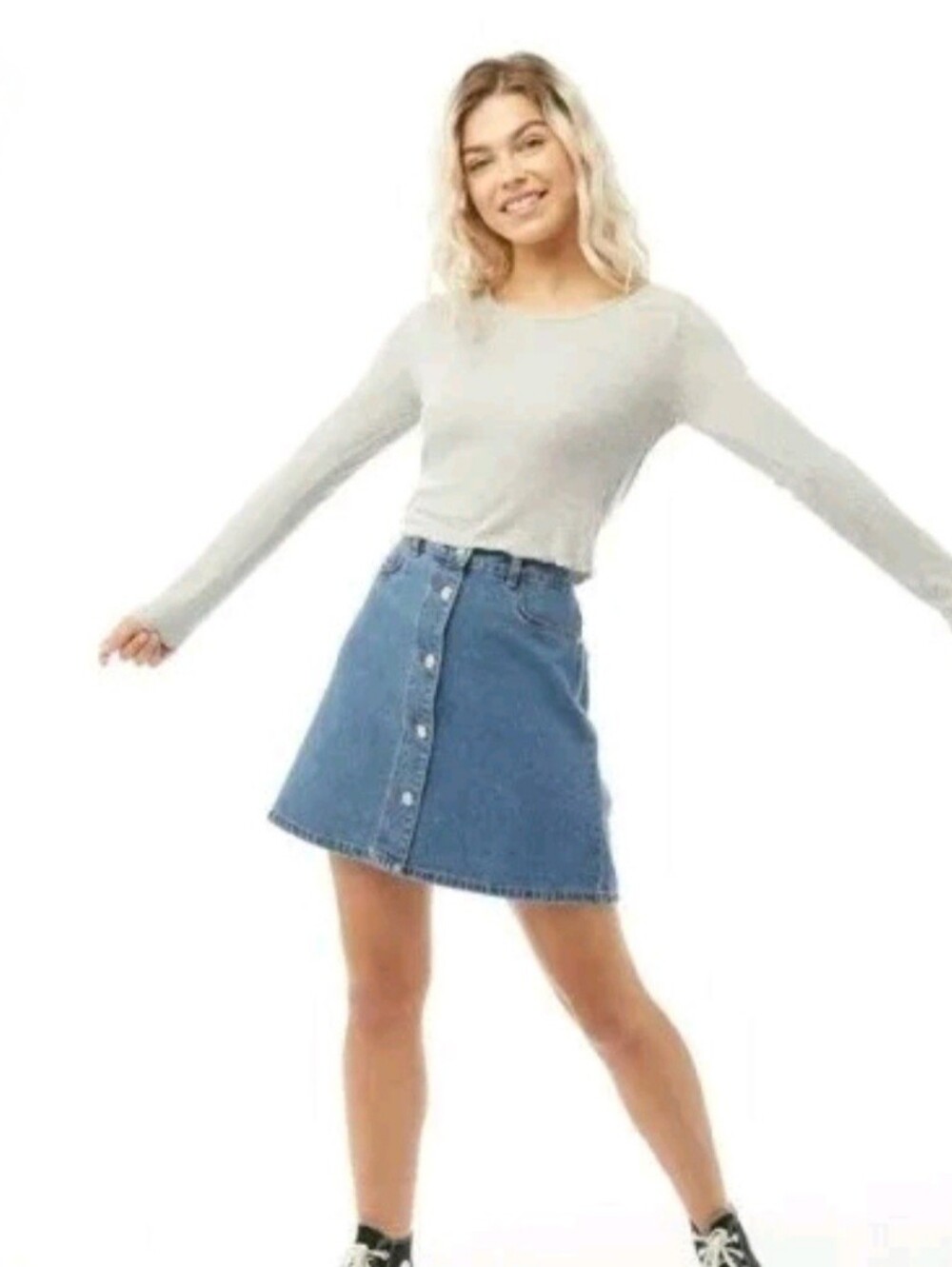 Noisy May Short Denim Skater Skirt Size M